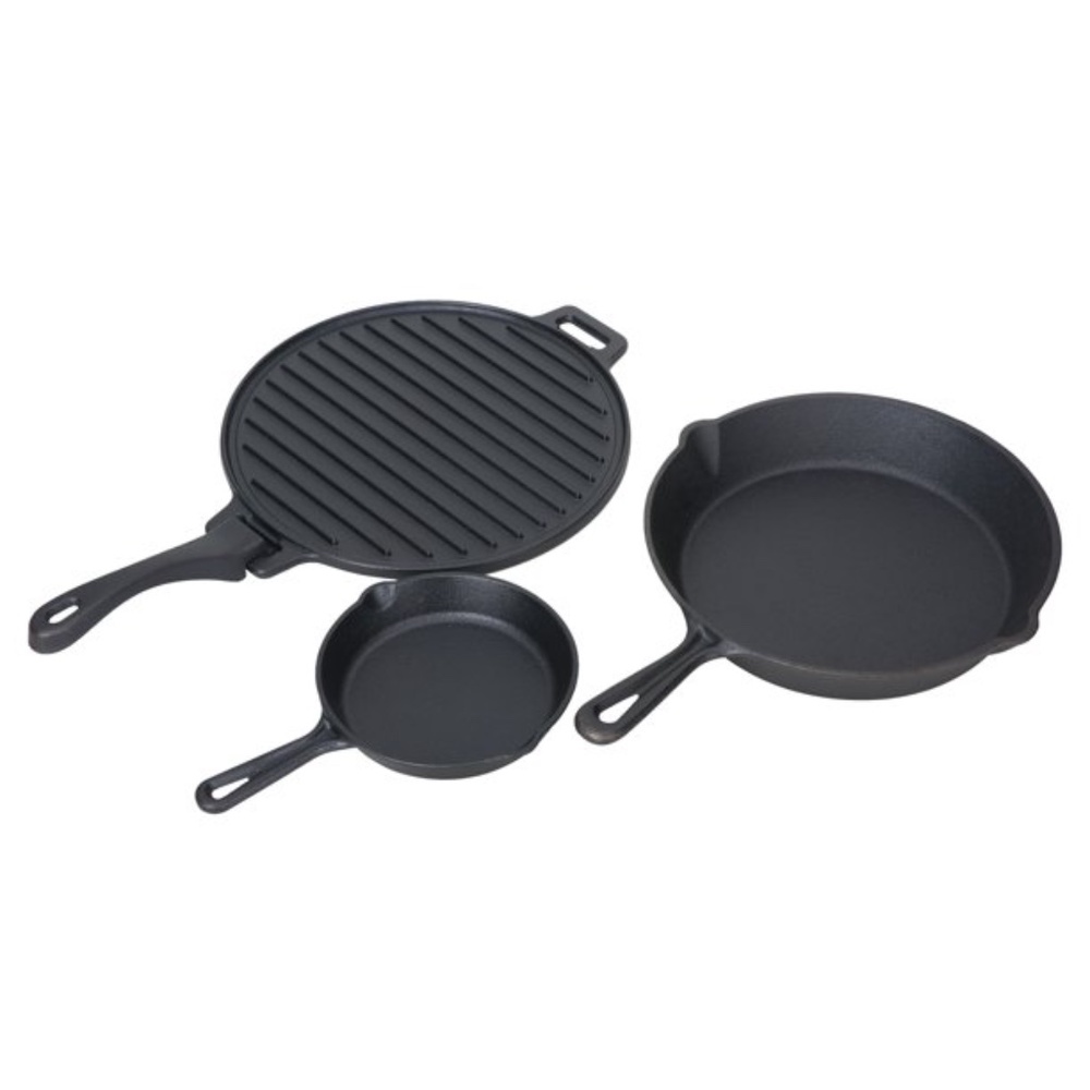 Brand new in box 3-piece Cast Iron Skillet Set